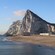 A sandy seashore next to the Rock of Gibraltar